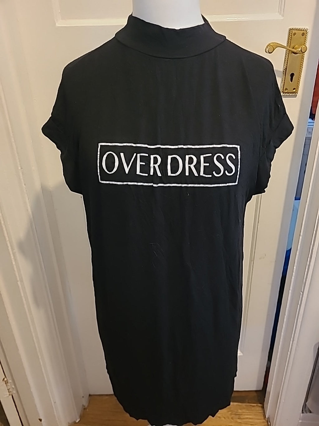 Ladies River Island Size 8 Black Short Sleeved Tshirt Dress