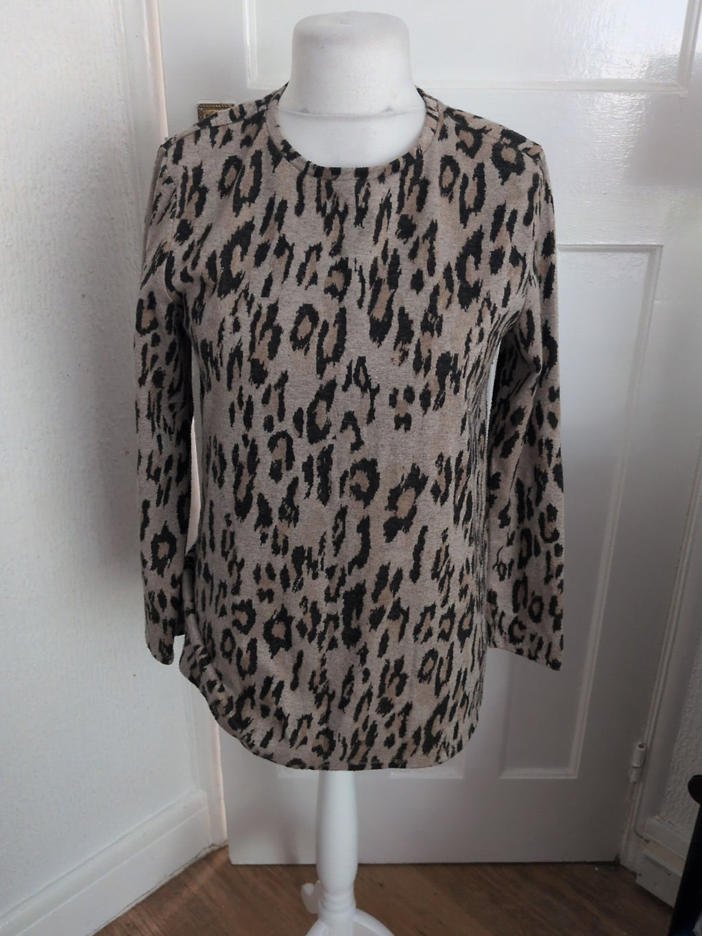 Papaya 14 Leopard Print Long Sleeve Longline Jumper