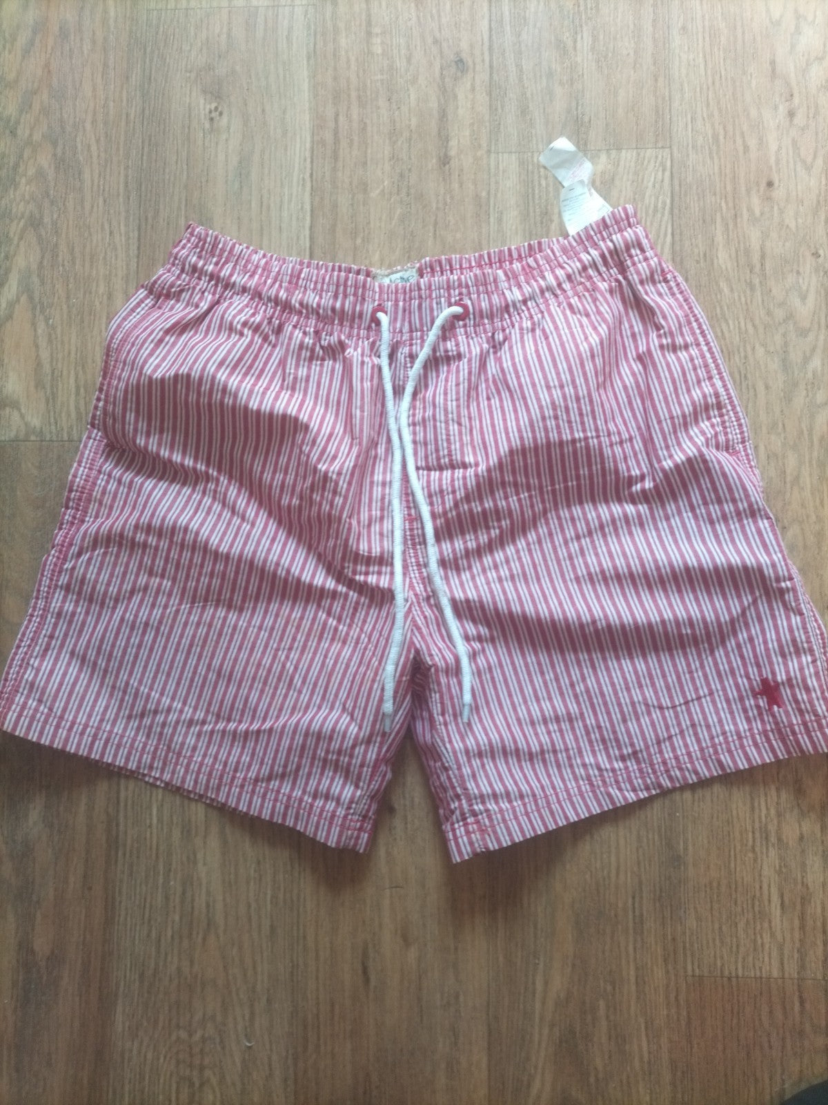 Mens Cs Active Size Small Red White Mesh Lined Elasticated Shorts