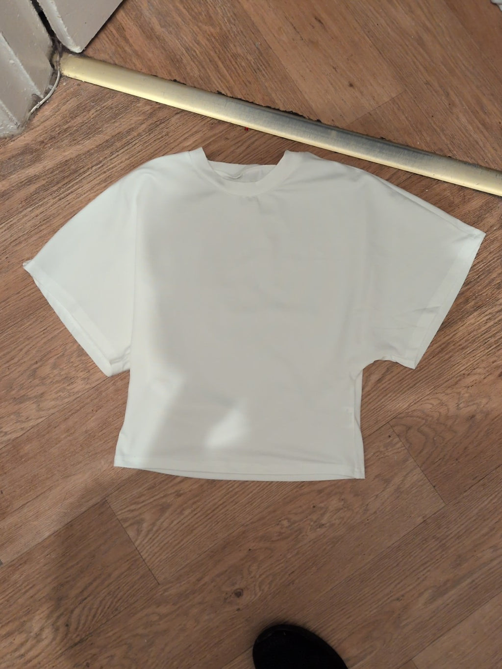 Medium White Short Sleeve Plain T-shirt