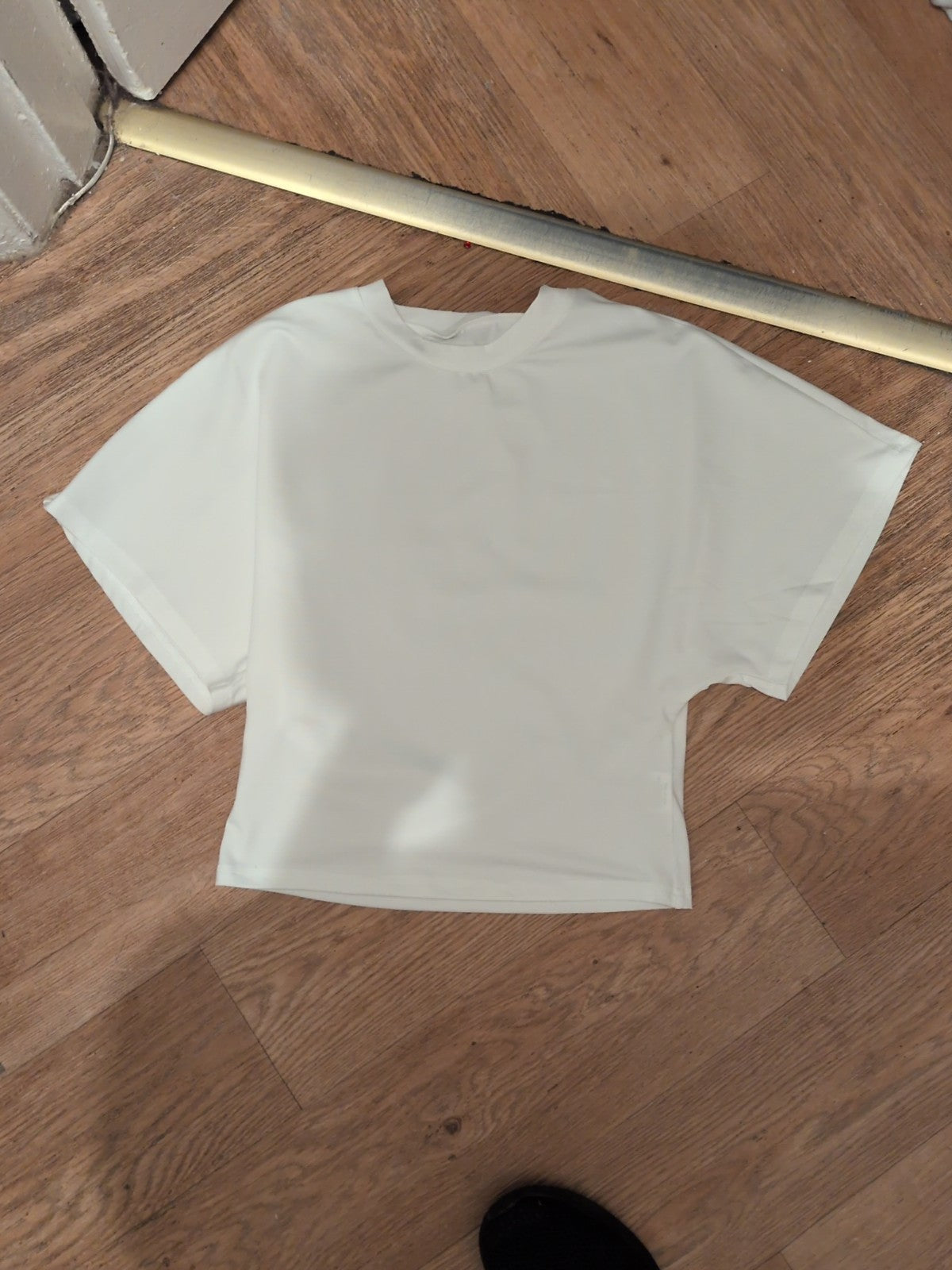 Medium White Short Sleeve Plain T-shirt