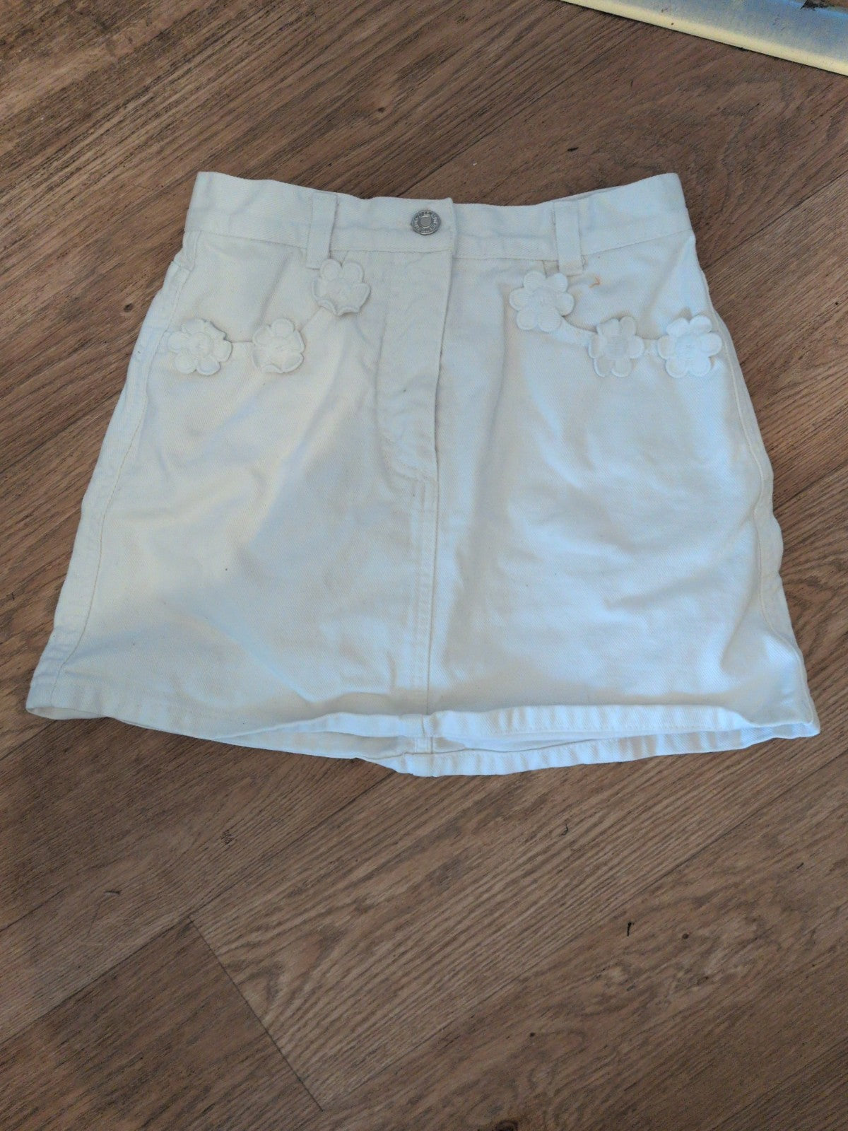 United Colours Of Benneton 10 Years White Denim Skirt