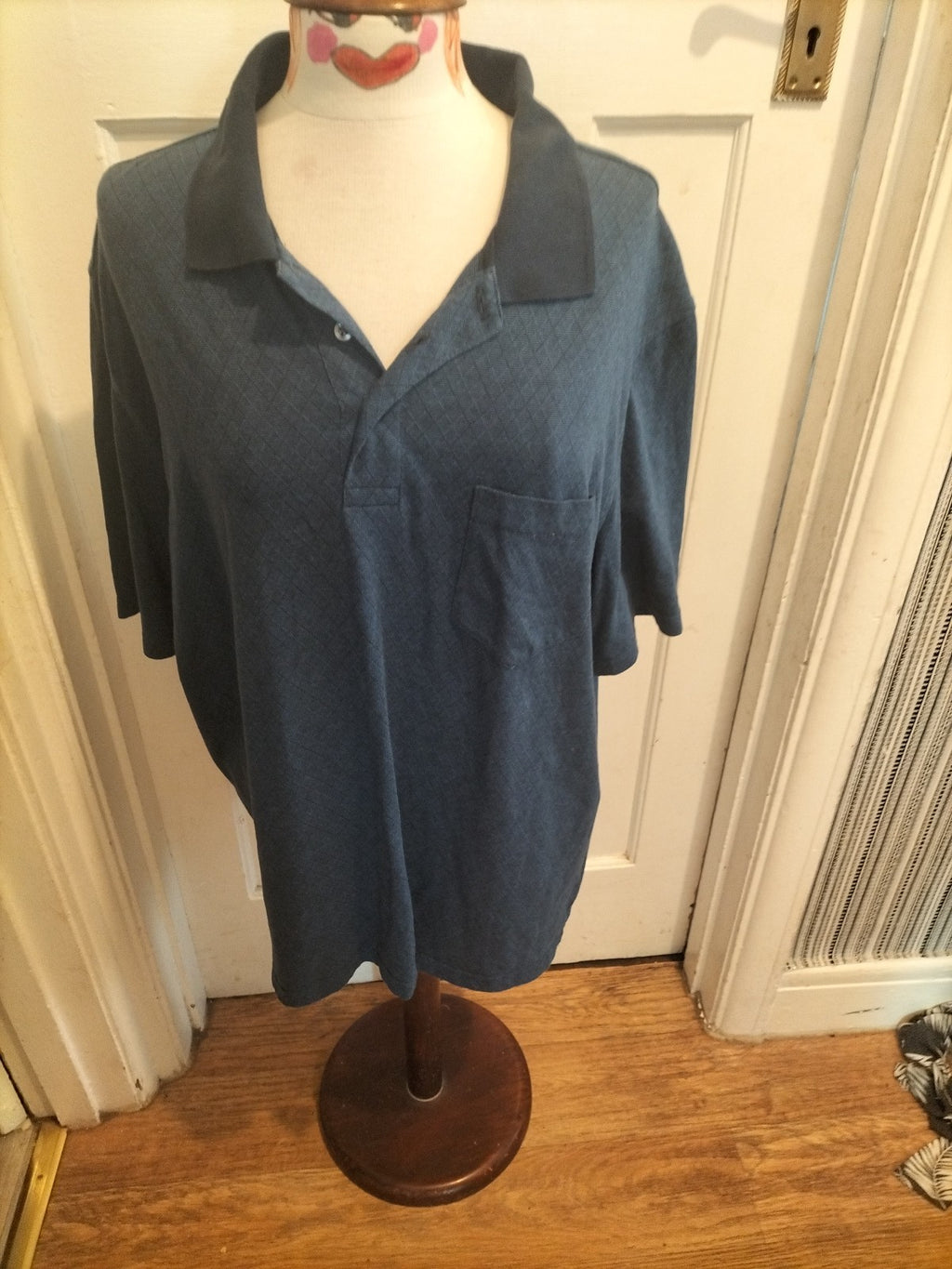 Mens Puritan Size XL Navy Short Sleeved Polo