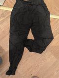 XL Black Slim Trousers Twisted Elastication