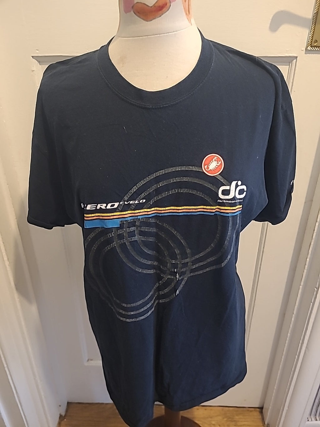 Mens Gildan Size L Black Printed Round Neck Tee