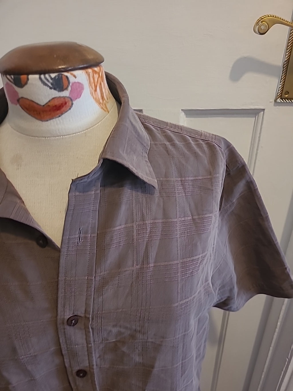Mens Jeff Banks Size Large Brown Short Sleeve Shirt