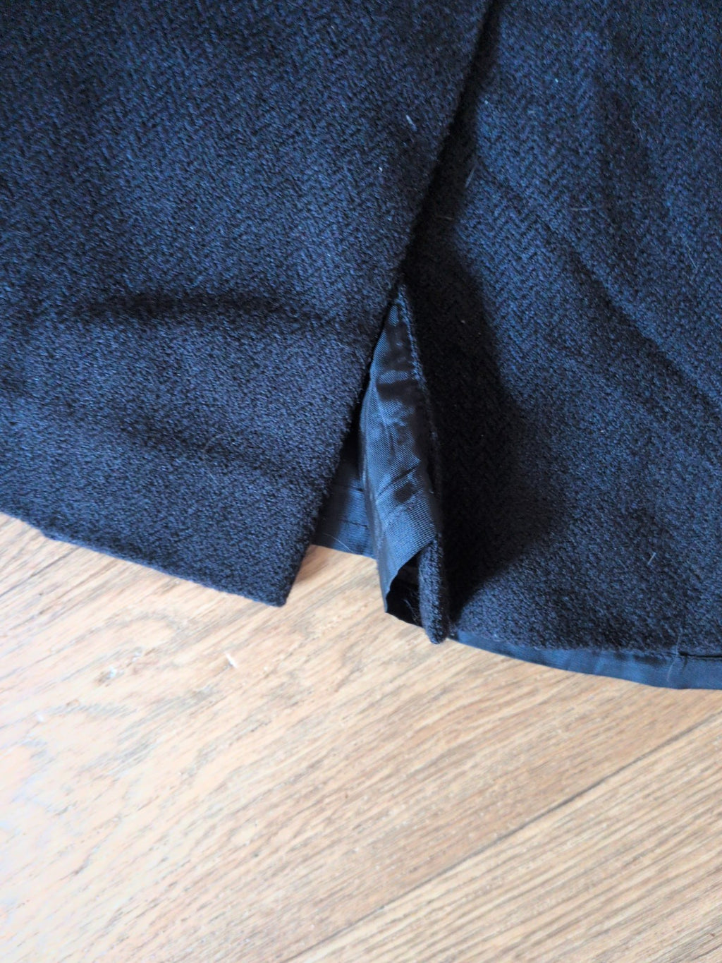 Ladies Viyella 14 Navy Lined Midi Skirt