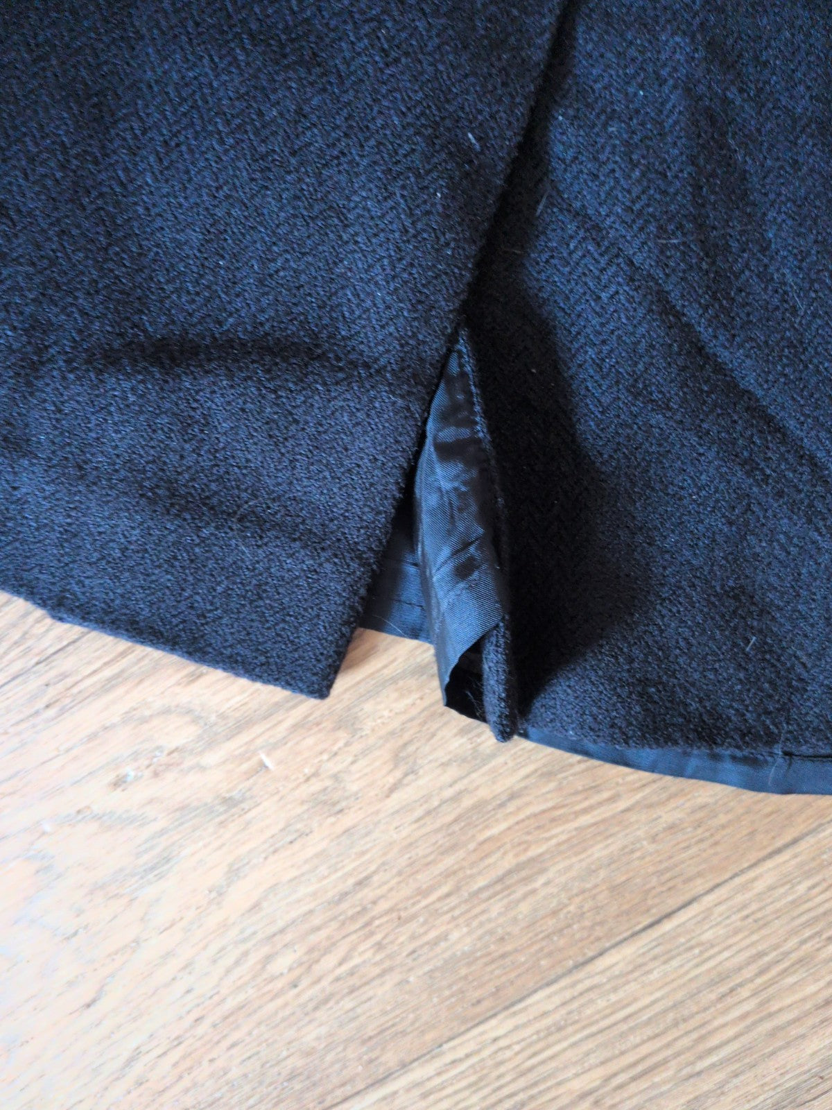 Ladies Viyella 14 Navy Lined Midi Skirt