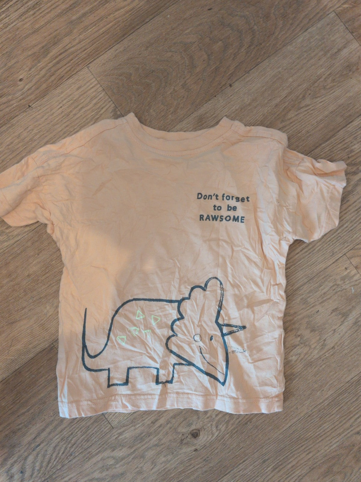 George 2-3 Years Peach Print Short Sleeve T-shirt
