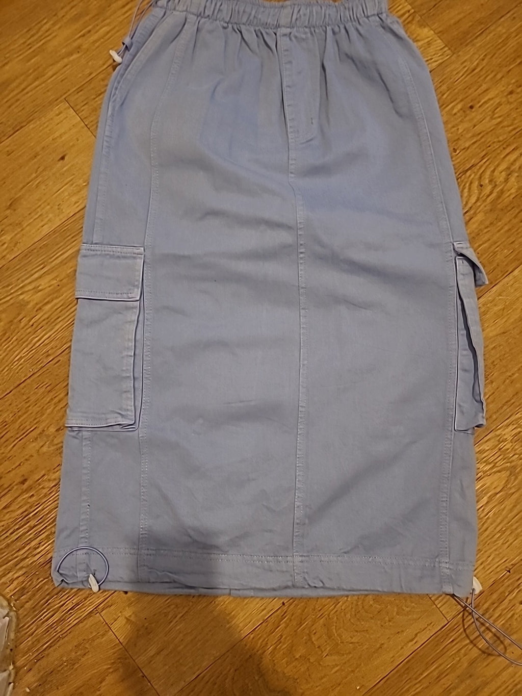 Ladies Silkroad Size 10 Blue Elasticated Skirt With Pockets
