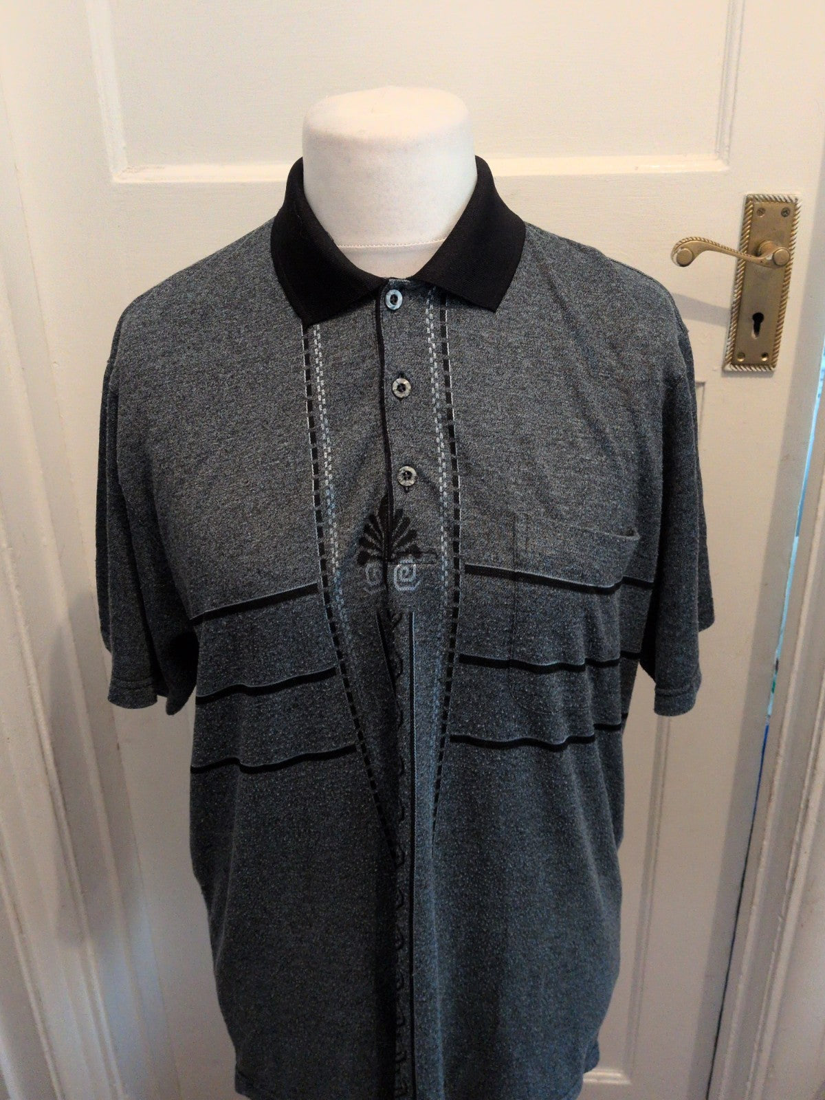 Tmj EU 58 Grey Navy Short Sleeve Polo