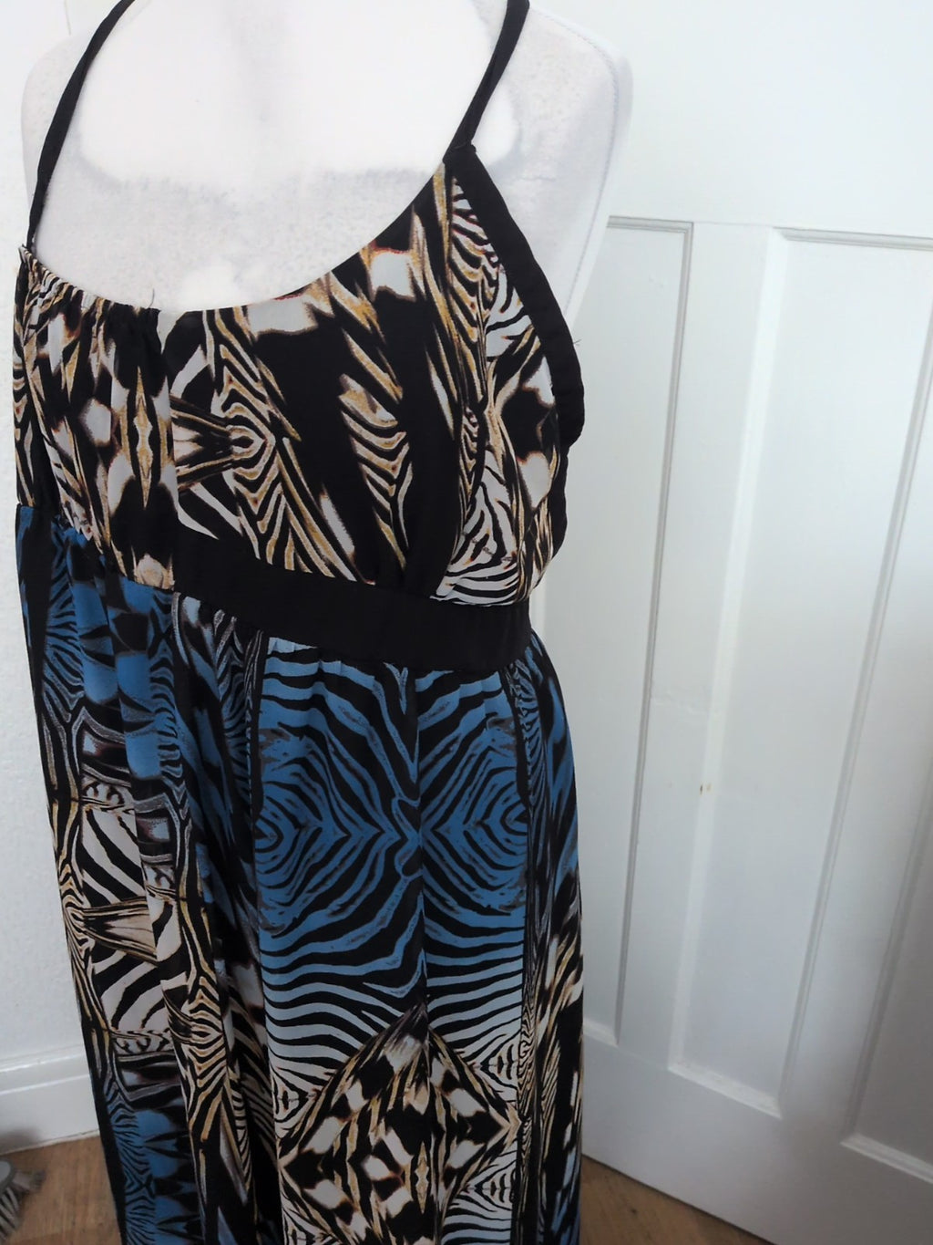 Ladies George Size 20 Multi Colour Strappy Long Length Dress