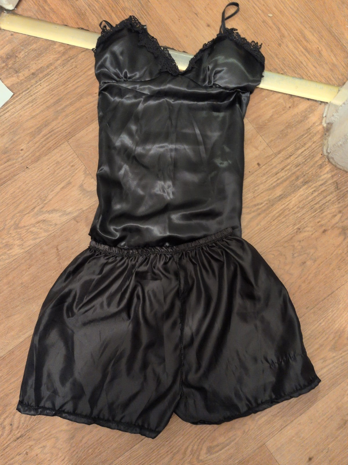 Ladies Size Medium Black 3 Piece Pyjama Set