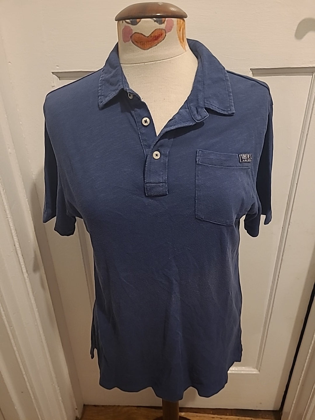 Unisex Polo Ralph Lauren Size XL (18-20) Navy Polo Shirt Short Sleeve