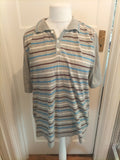 Mens N&N Size XL Grey Striped Short Sleeved Polo