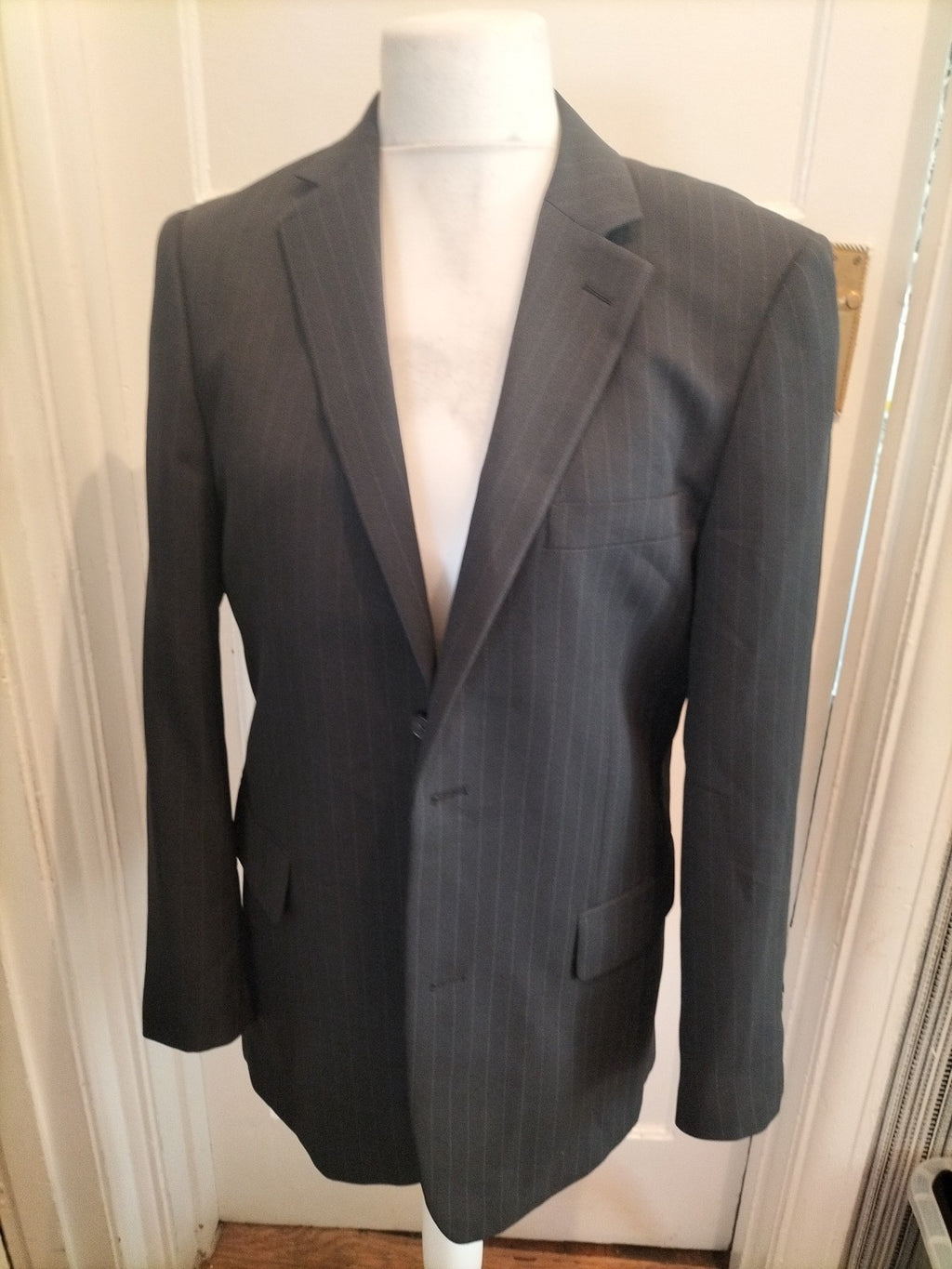 Mens Taylor&Wright Size 40" Black Pinstripe Blazer