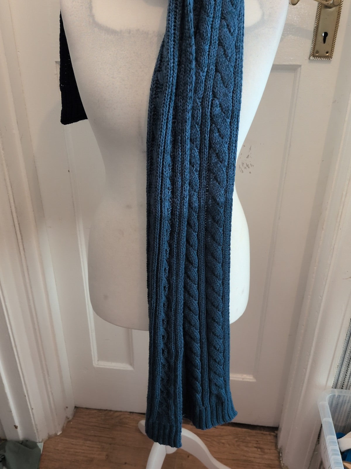 Navy Toned Knit Scarf