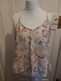 Ladies New look Size 14 White Floral Strappy Vest Top