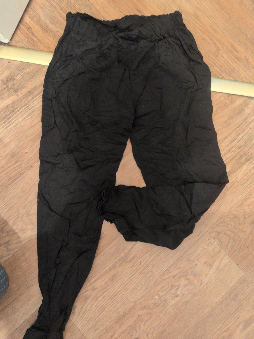XL Black Slim Trousers Twisted Elastication
