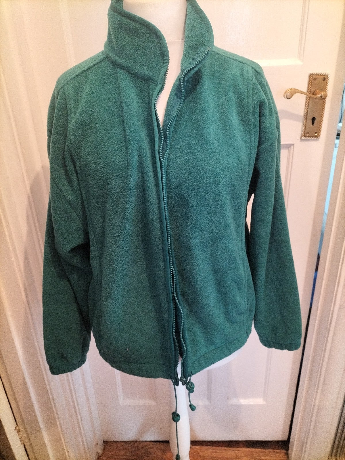 Mens Sport Limited Size Medium Teal Green Full Zip Jumper