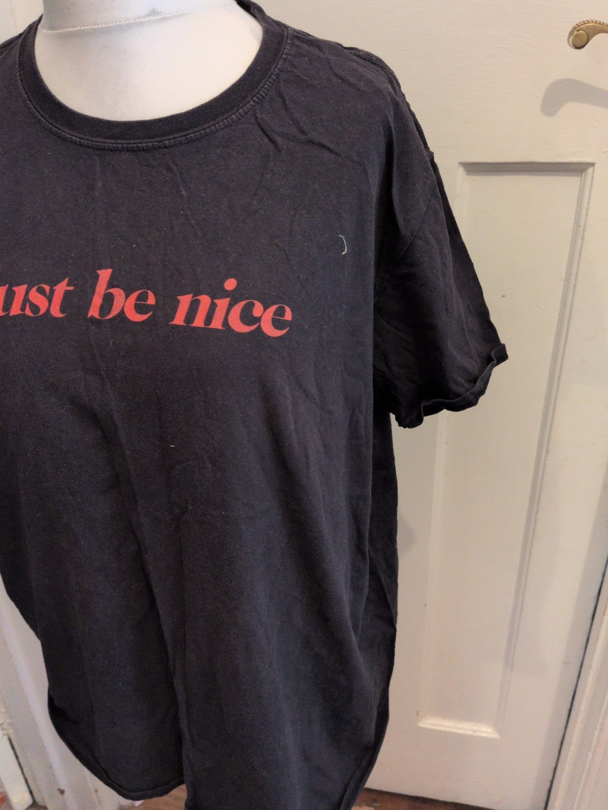 Ladies Boohoo Size 16 Black Just Be Nice Short Sleeve T-shirt
