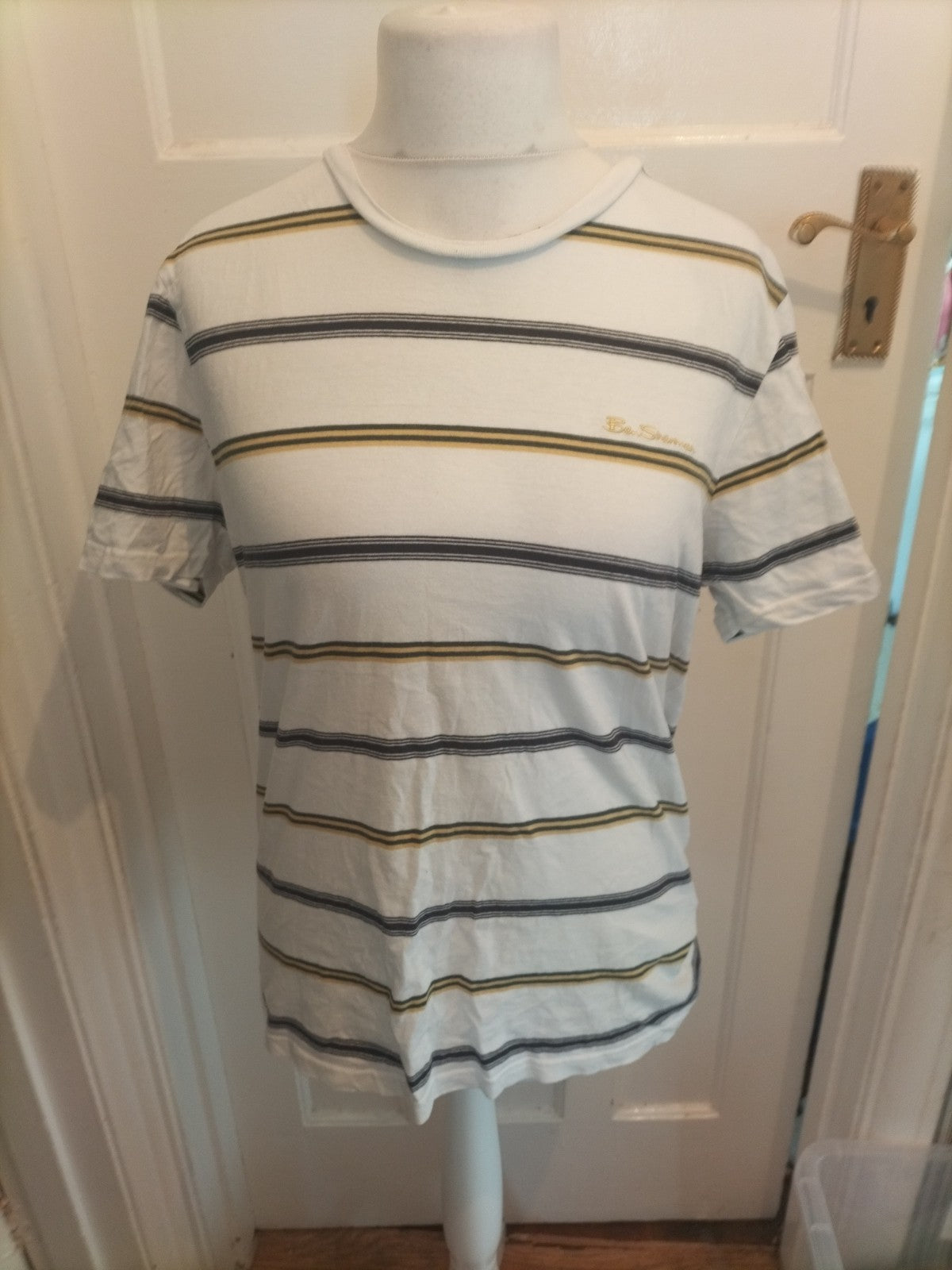 Ben Sherman Large White Stripe Short Sleeve T-shirt