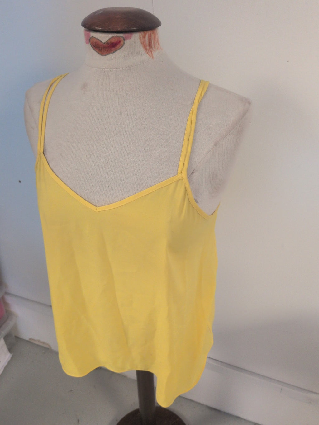 River Island 10 Yellow Sleeveless Cami V Neck