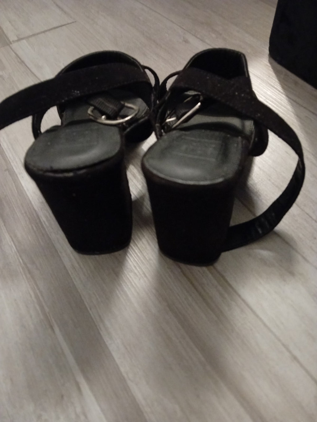 Ladies Sole Diva Black Strappy Heels Size 5 Free Delivery