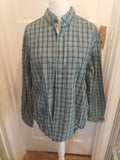 Mens M&S Collection Size XL Dark Green And White Check Laundered Oxford Shirt...