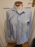 Mens Next Size 15" Pale Blue Detailed Slim Fit Long Sleeved Shirt