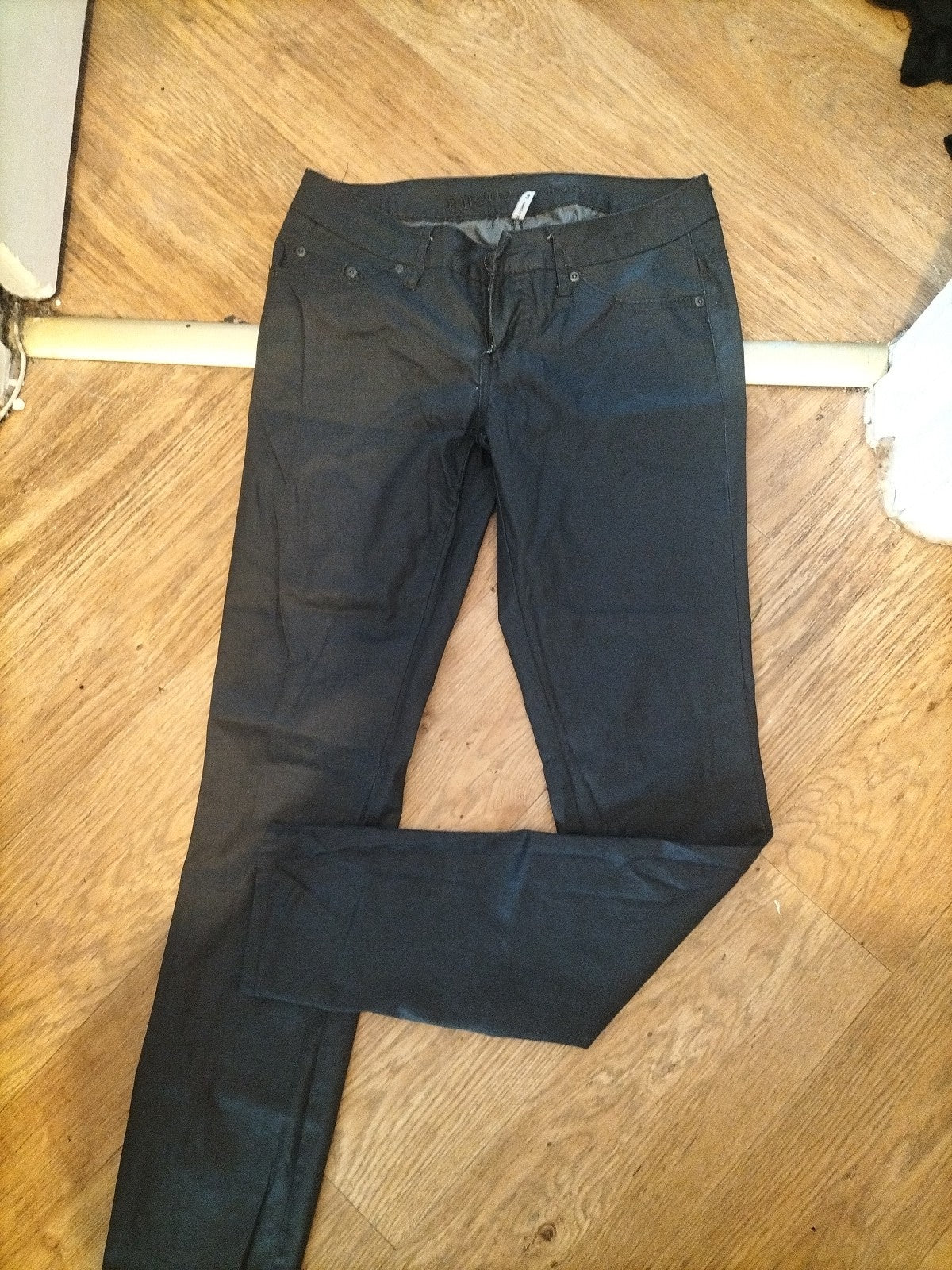 Ladies Highway Size 3 Dark Grey Shimmer Skinny Trousers
