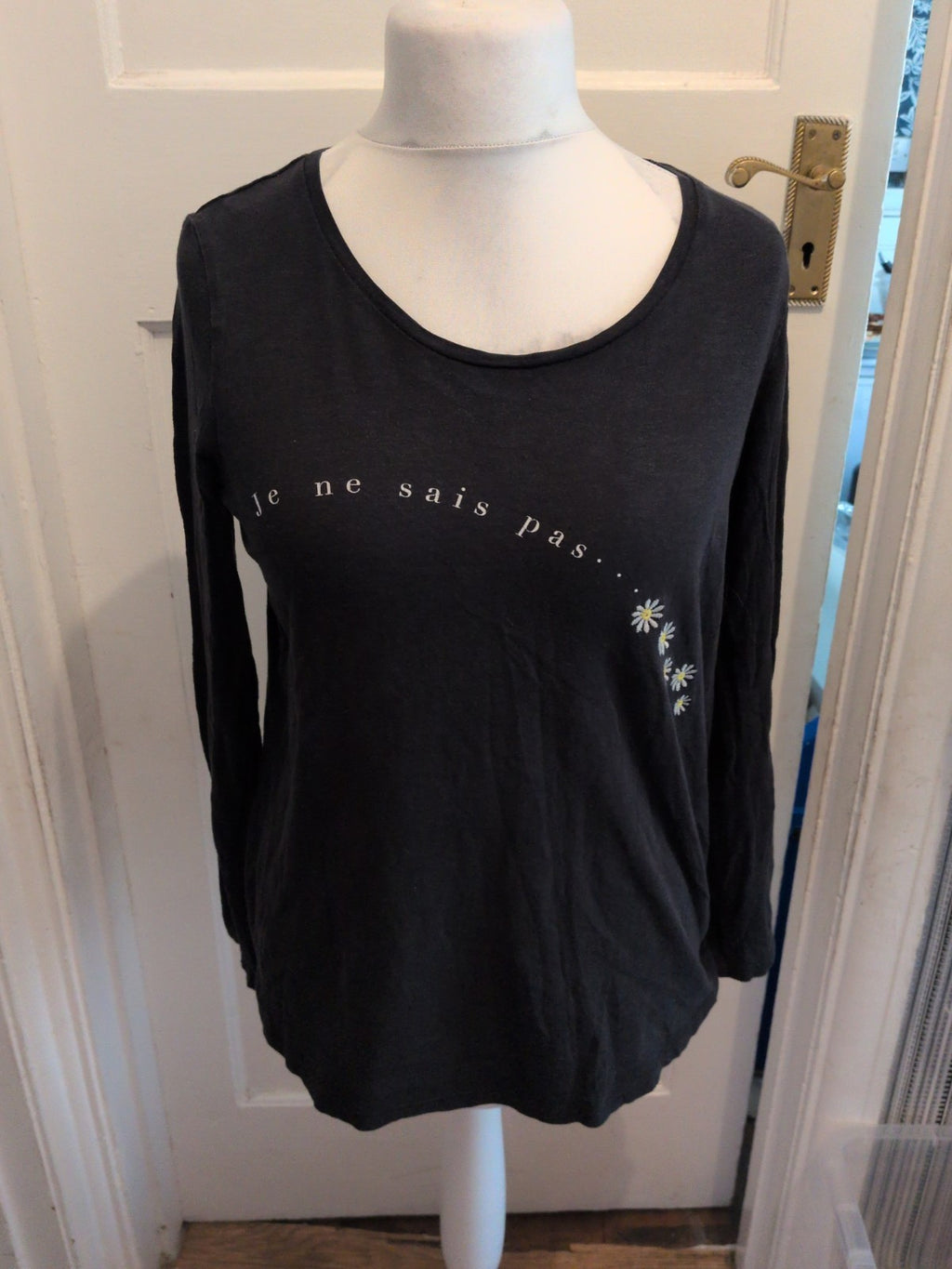 Ladies Next Maternity 10 Black Print Long Sleeve T-shirt