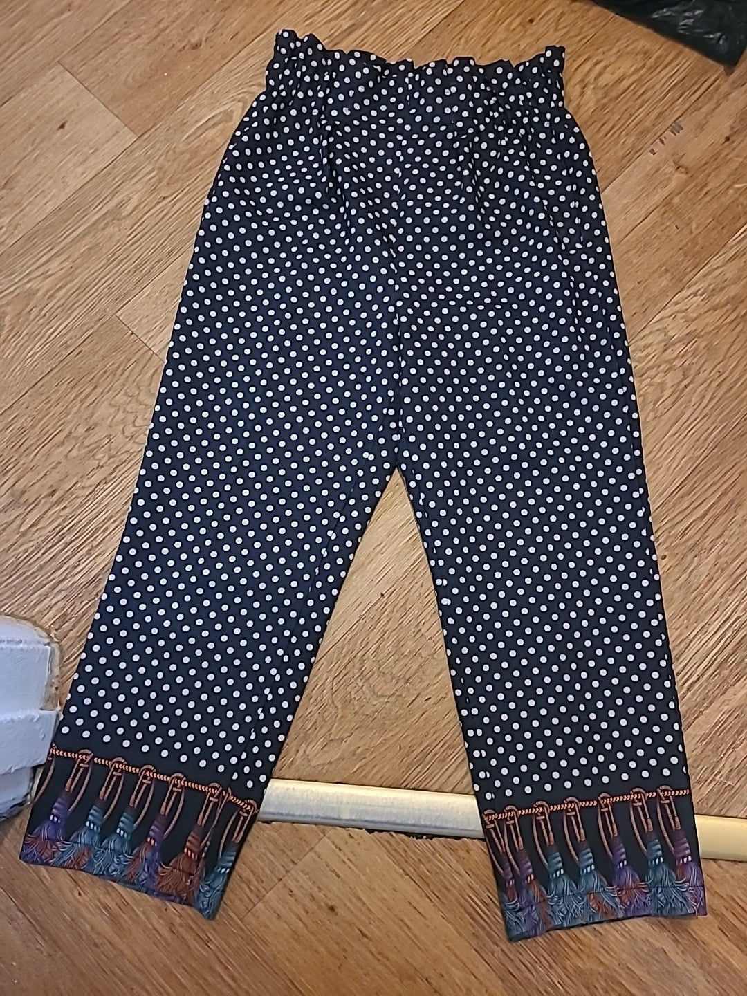 Ladies GDG Actuel Size Euro 36 Polkadot Elasticated Trousers