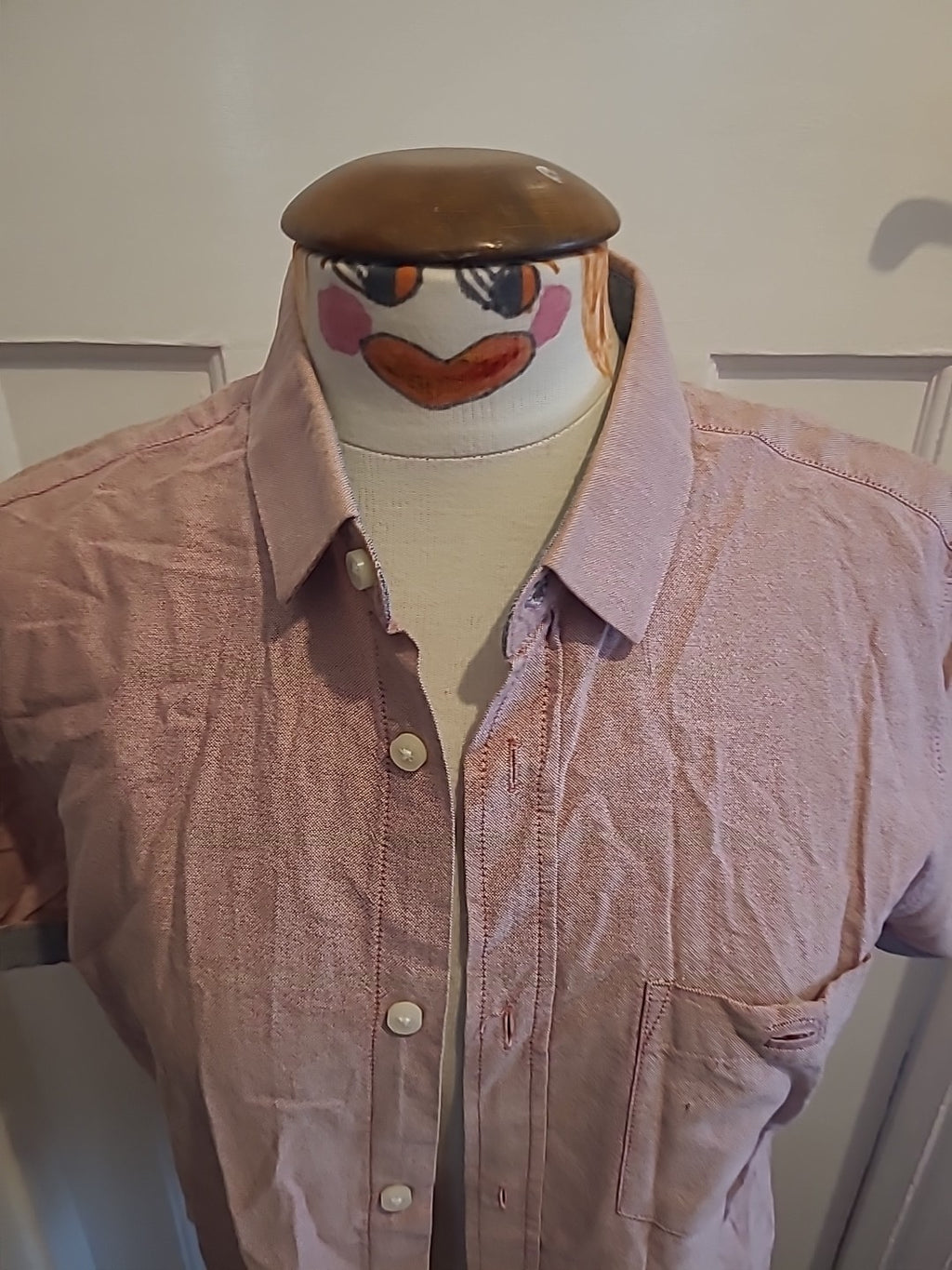 Mens Threadbare Medium Pink Short Sleeved Shirt