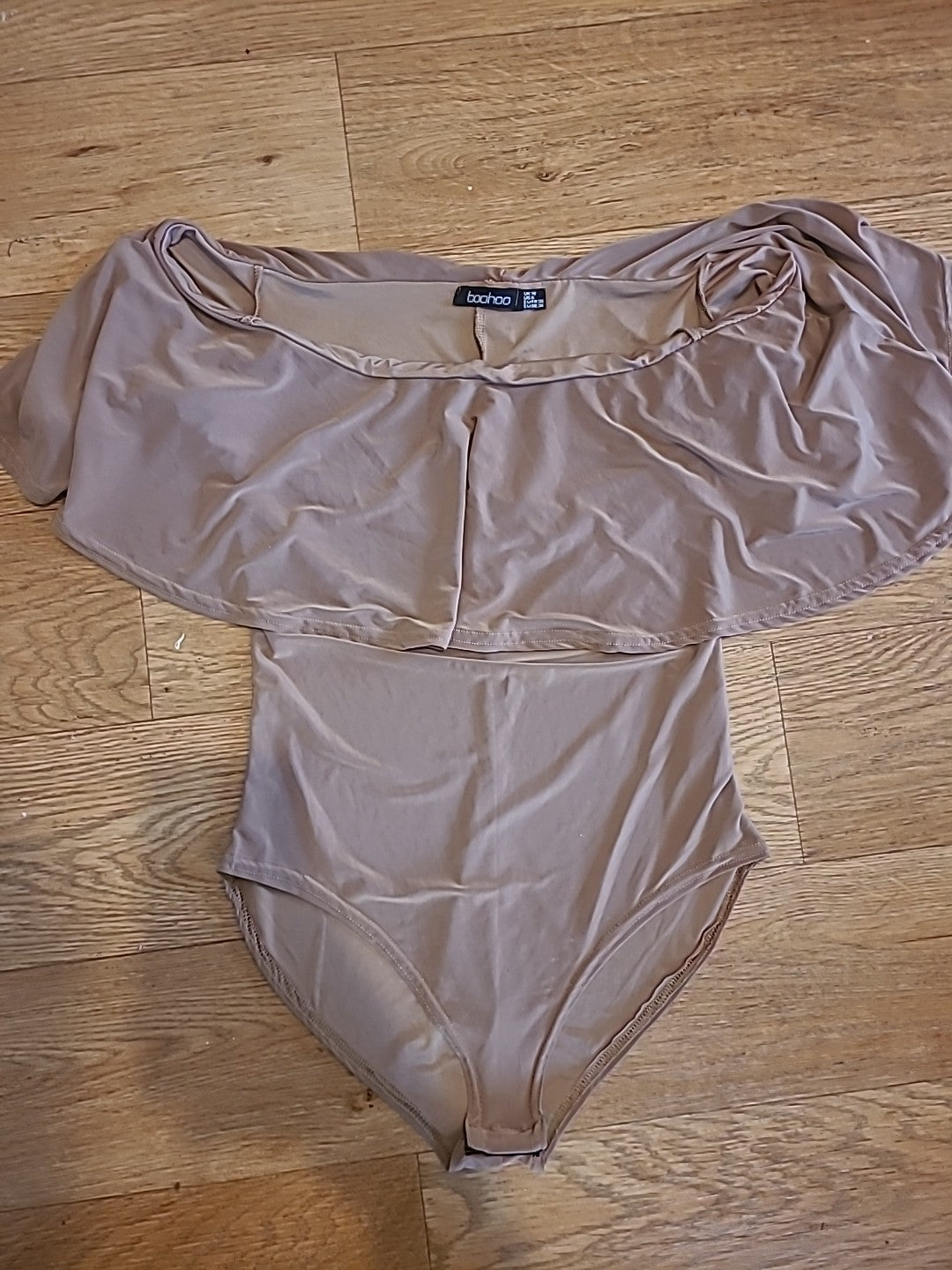 Ladies Boohoo Size 10 Brown Sleeveless Bodysuit