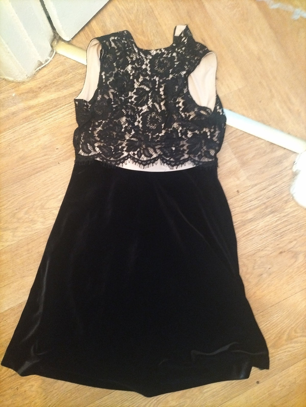 Ladies Next 6 Size Pale Pink And Black Lace Sleeveless Dress