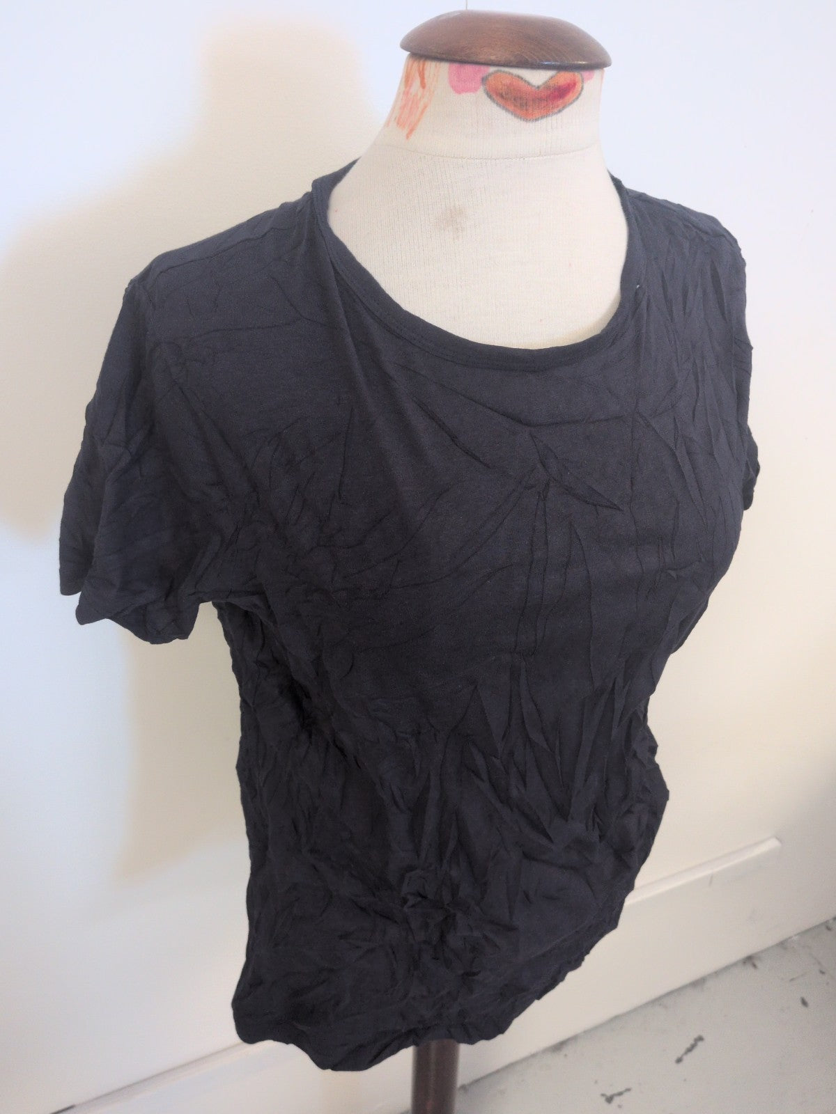 Ladies F&F Size 14 Navy Short Sleeve T-shirt Plain