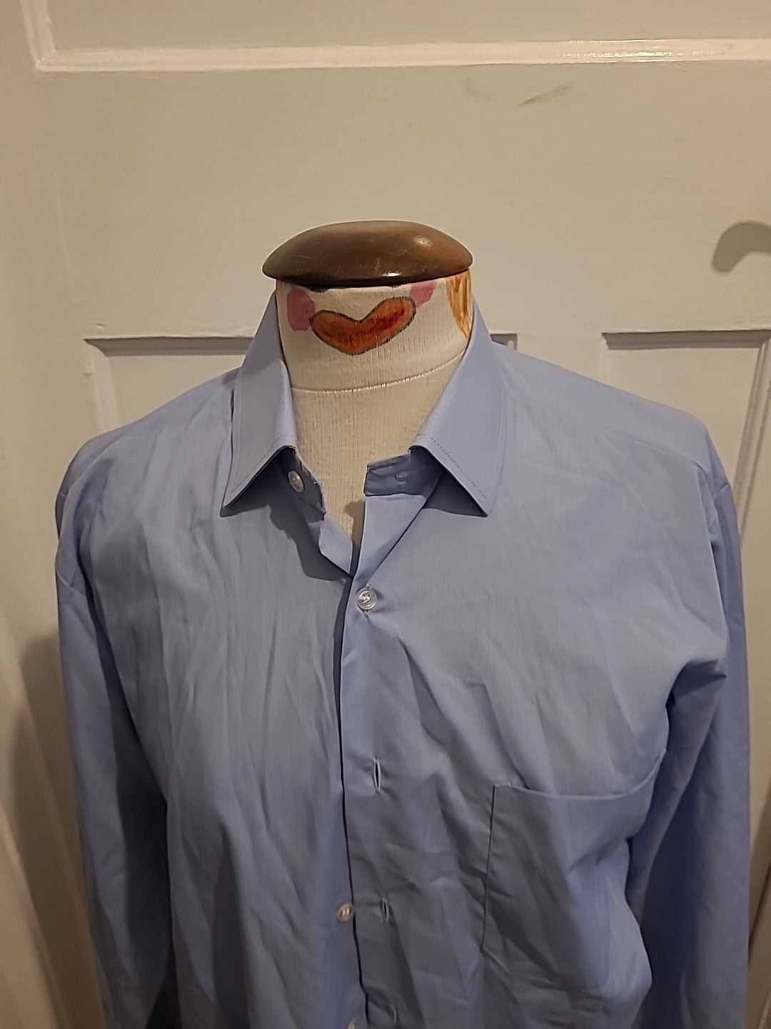Mens Compton Size 15.5" Blue Long Sleeved Shirt