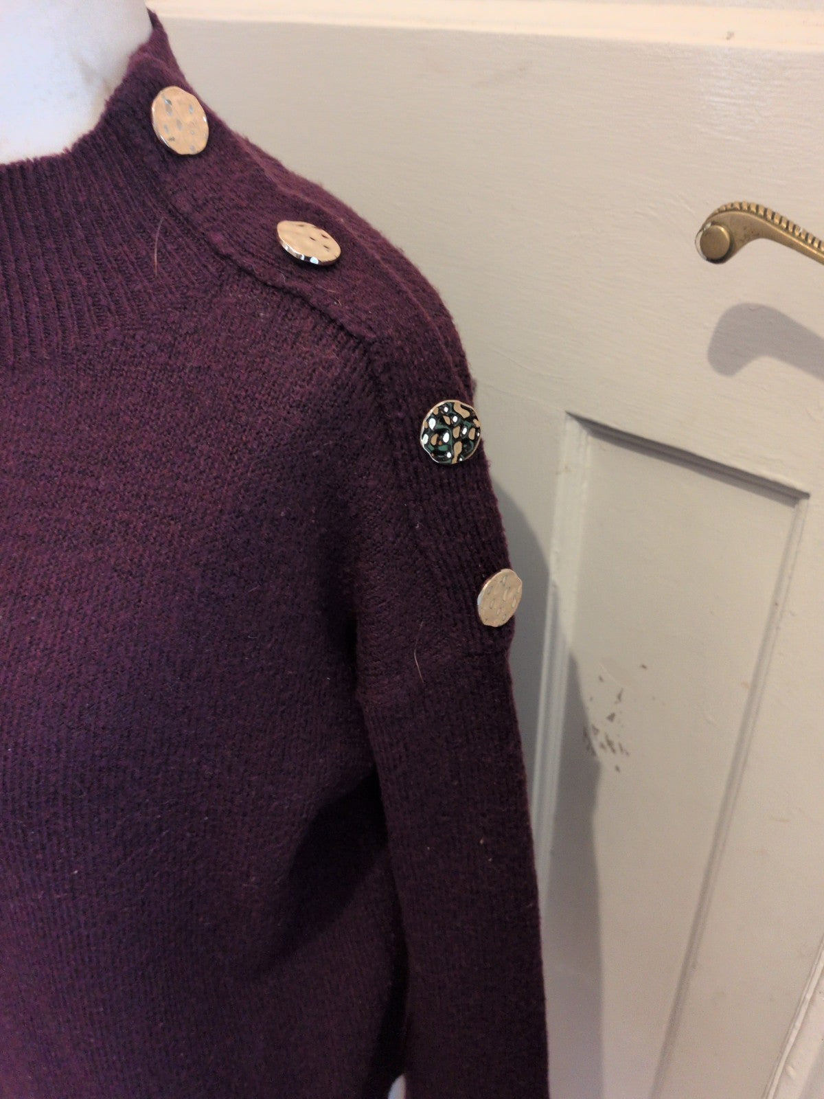 Ladies Dorothy Perkins 10 Dark Purple Pullover Jumper