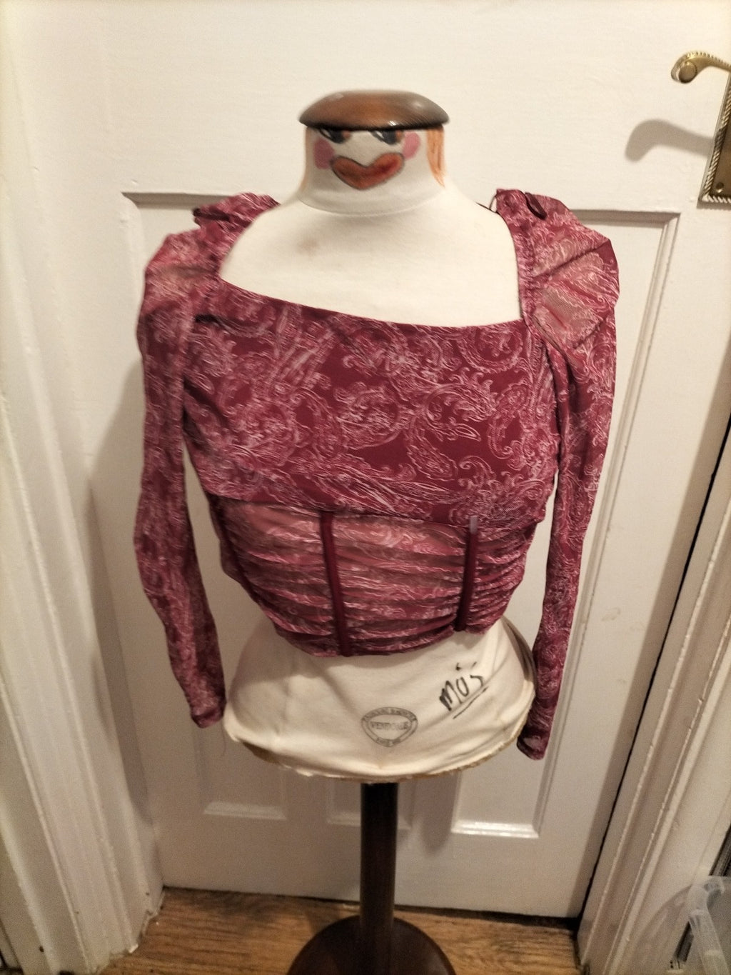 Ladies Select Size Medium Purple See Through Cropped Top