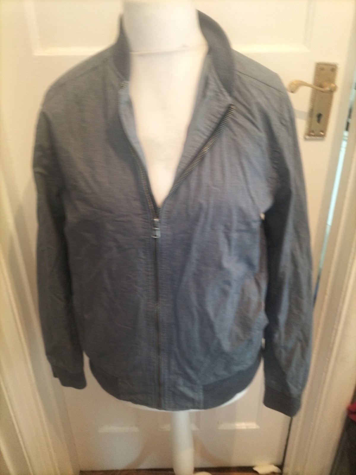Mens Red Herring Size Medium Blue Lined Full Zip Jacket
