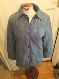 Ladies Barbara Lebek Size 10 Pastel Blue Lined Zip Through Coat