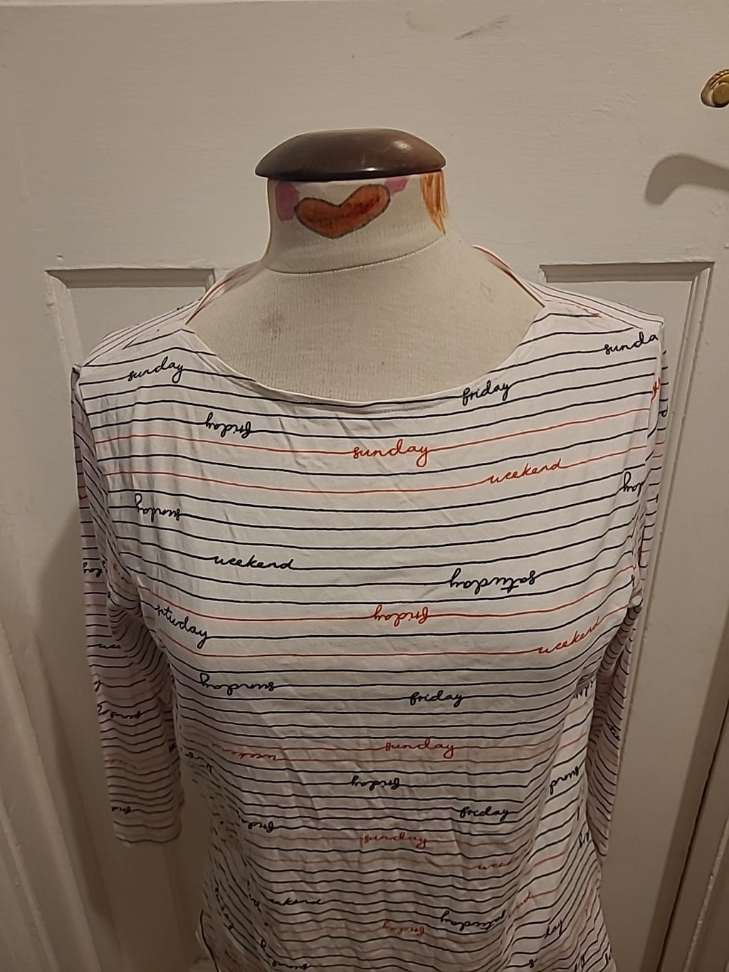Ladies Marks And Spencer Size 18 White Weekday Mid Sleeved Tshirt