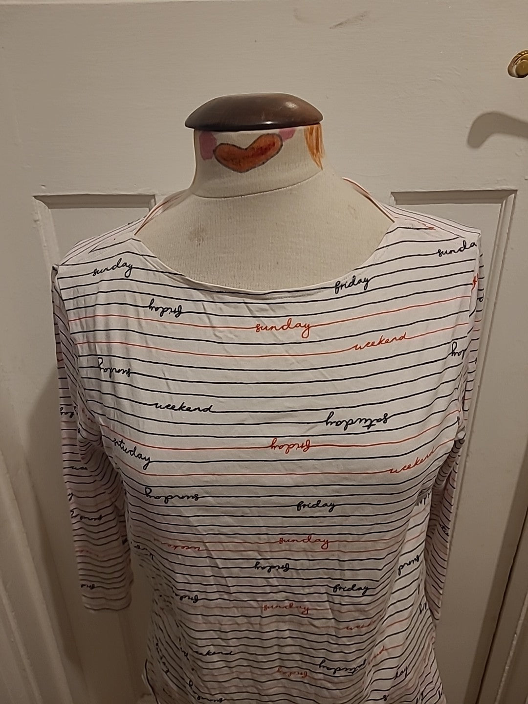 Ladies Marks And Spencer Size 18 White Weekday Mid Sleeved Tshirt