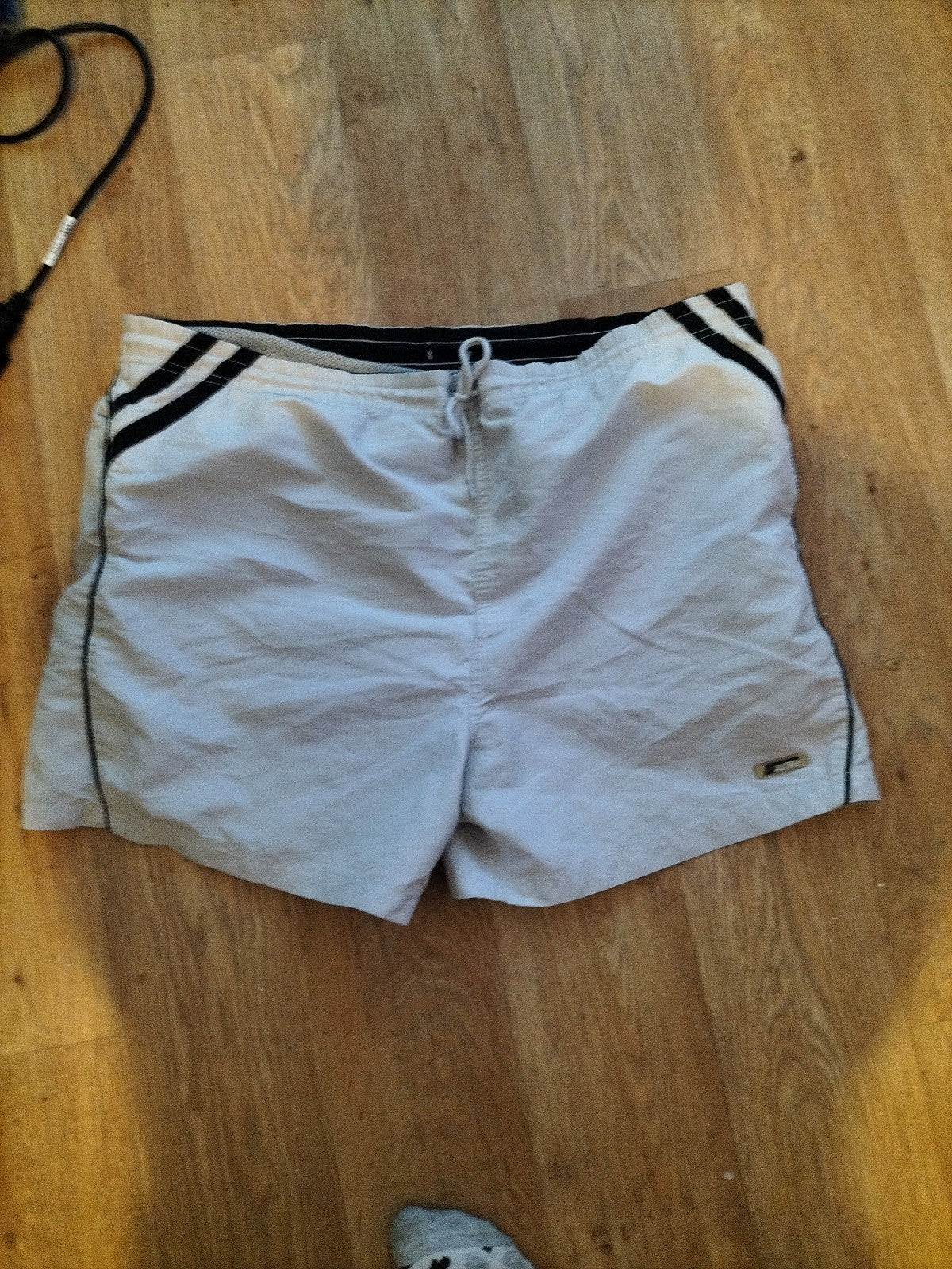 Mens Primark Size XL Beige And Black Mesh Lined Elasticated Shorts
