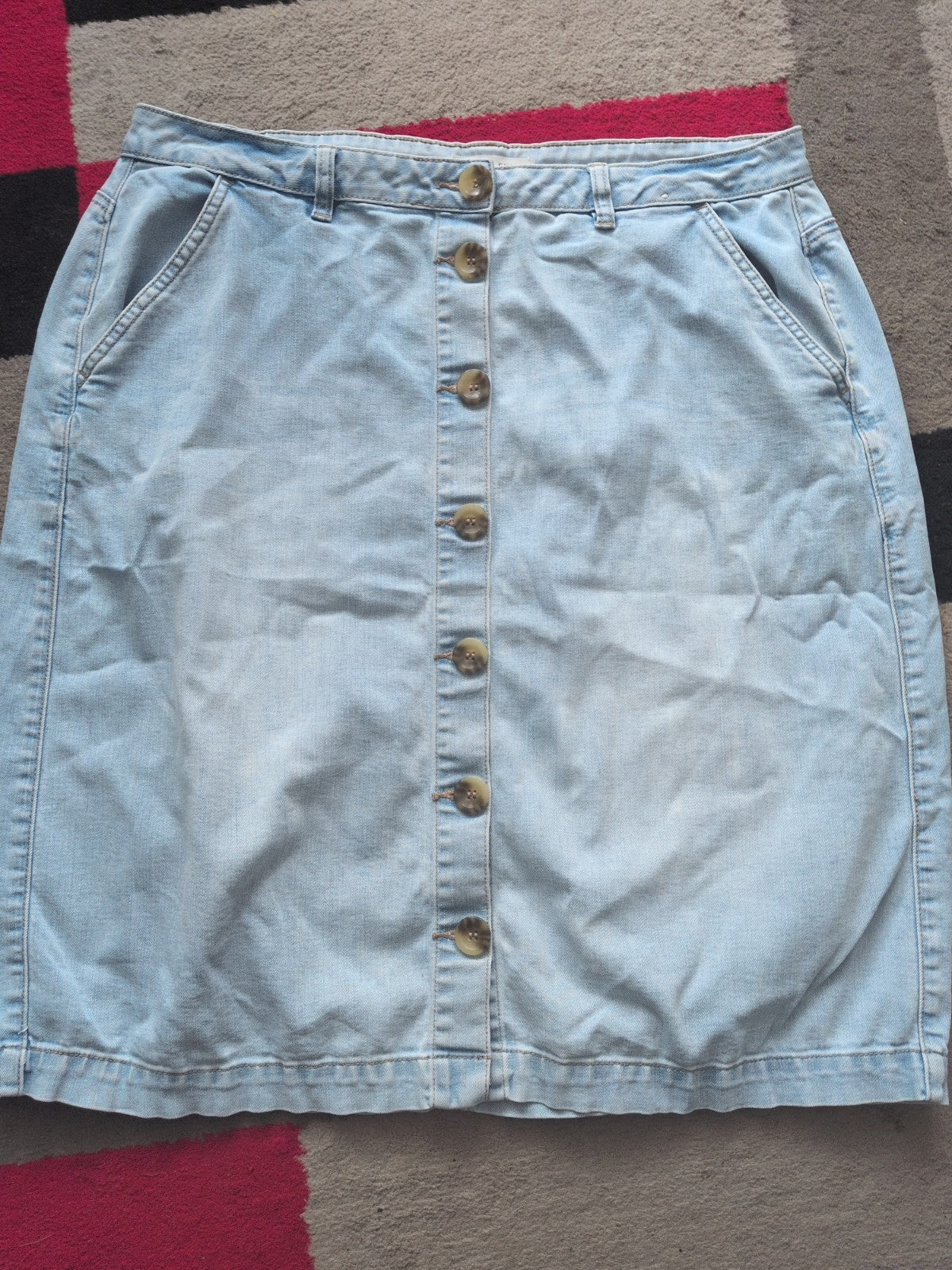 Nutmeg 16 Pale Buttoned Denim Skirt