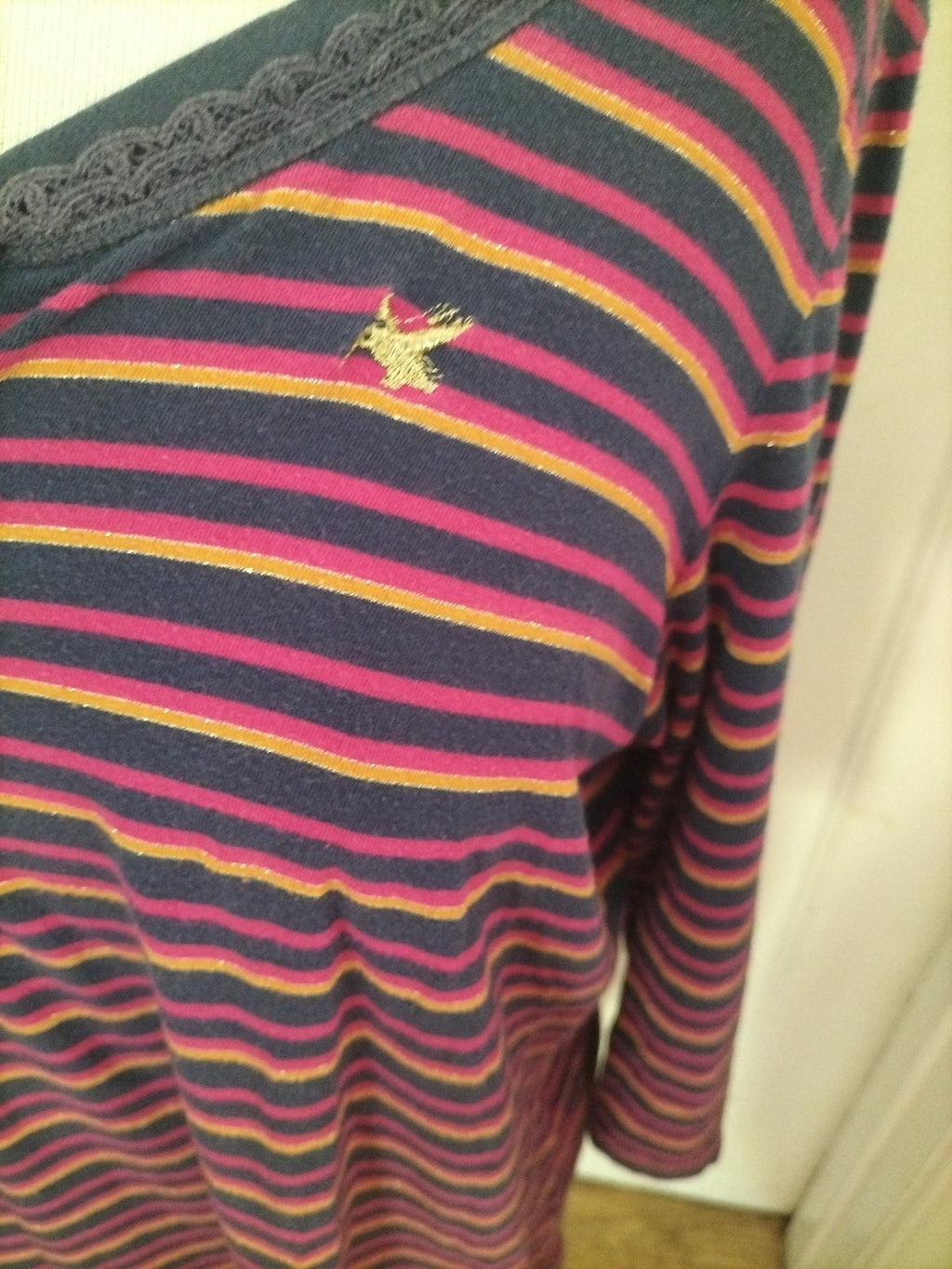 Ladies Limited Size 18 Multi Striped Long Sleeved Blouse