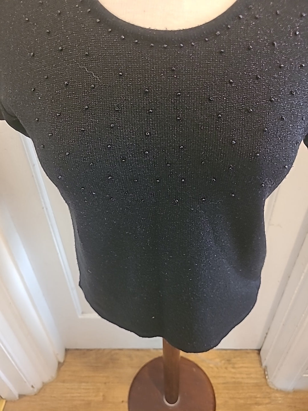 Ladies Tigi Size 10 Black Short Sleeved Diamonte Tshirt