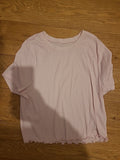 Ladies Primark Size 10/12 Pink Ribbed Short Sleeved Tshirt