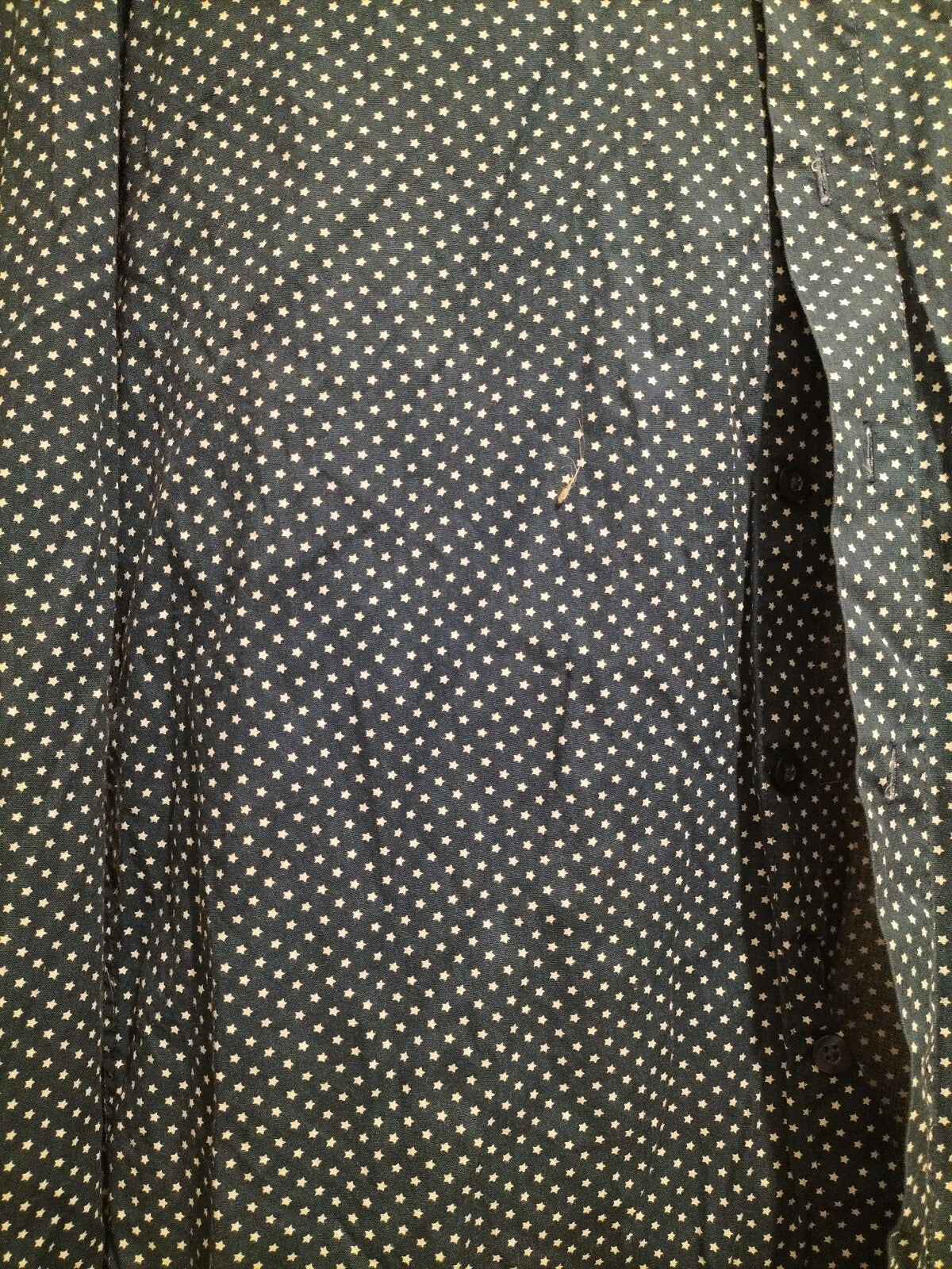 Mens Brooks&Leigh Medium Navy White Stars Design Long Sleeved Shirt
